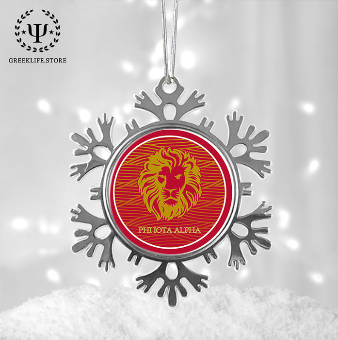 Phi Iota Alpha Christmas Ornament - Snowflake Metal