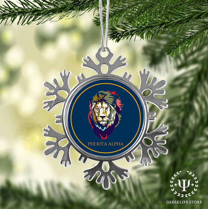 Phi Iota Alpha Christmas Ornament - Snowflake Metal