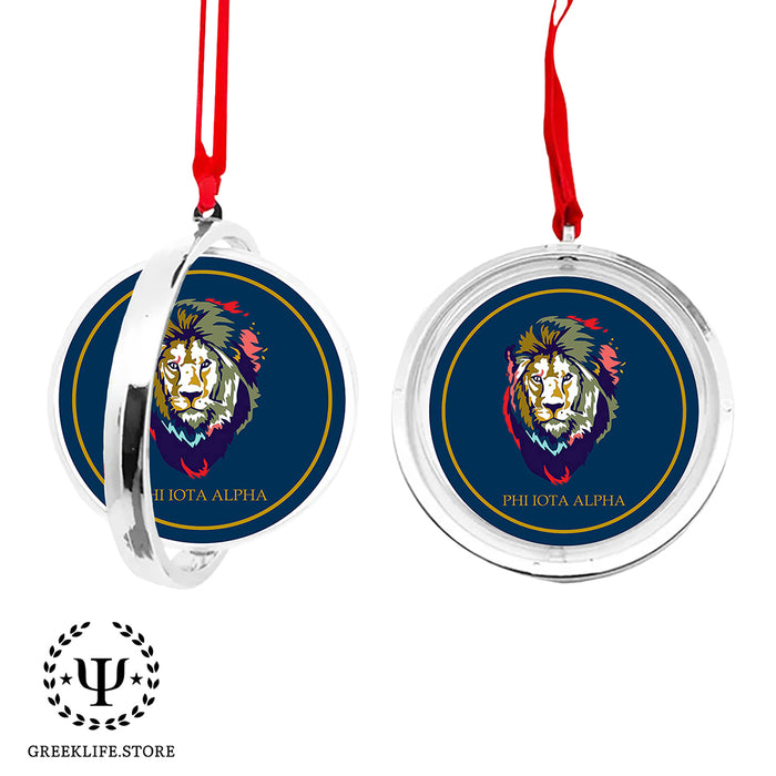 Phi Iota Alpha Christmas Reversible Flat Round Ornament