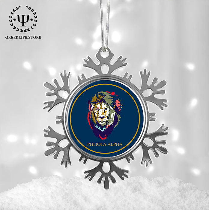 Phi Iota Alpha Christmas Ornament - Snowflake Metal