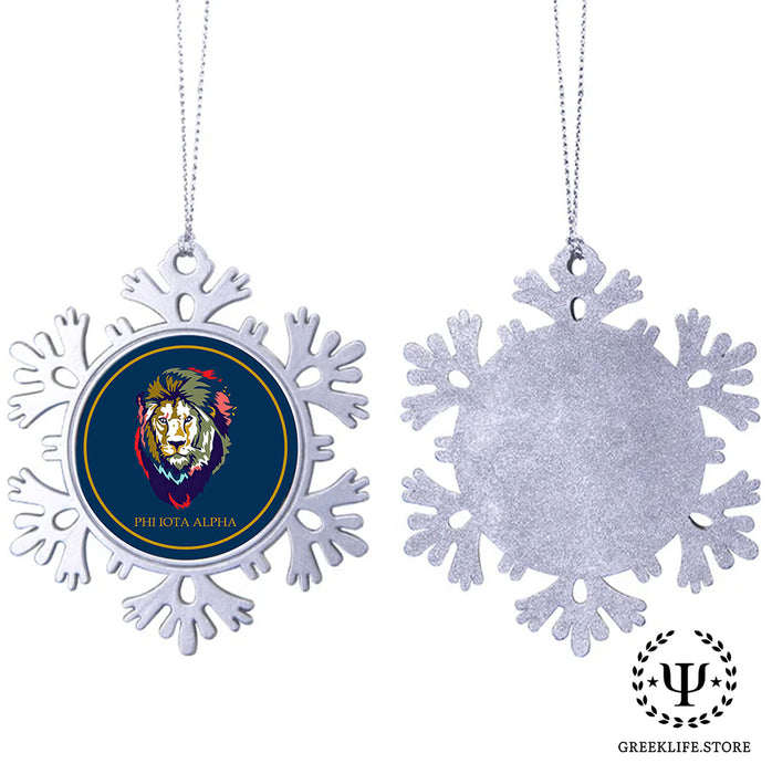 Phi Iota Alpha Christmas Ornament - Snowflake Metal