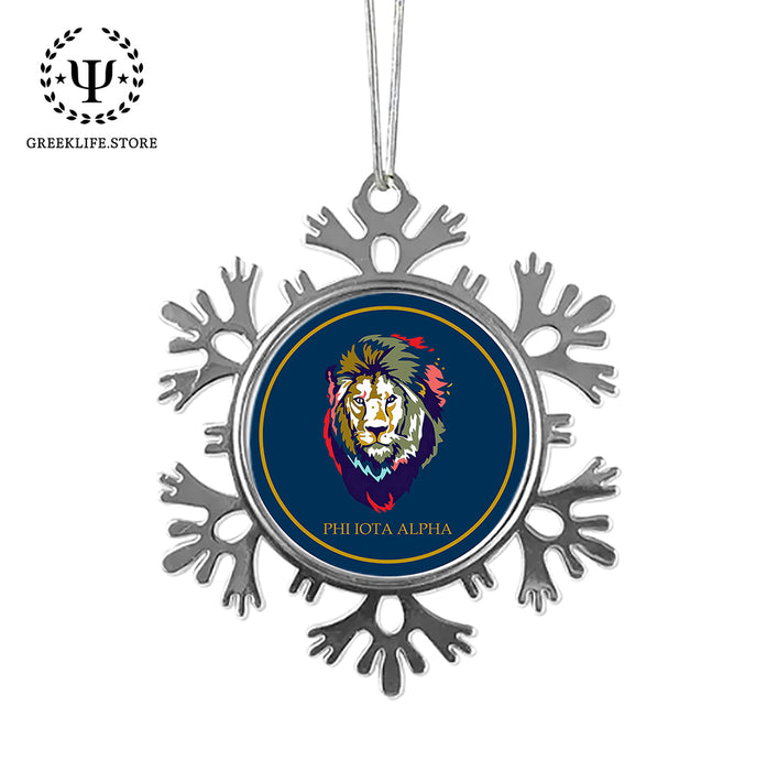 Phi Iota Alpha Christmas Ornament - Snowflake Metal