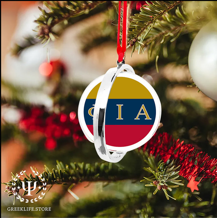 Phi Iota Alpha Christmas Reversible Flat Round Ornament