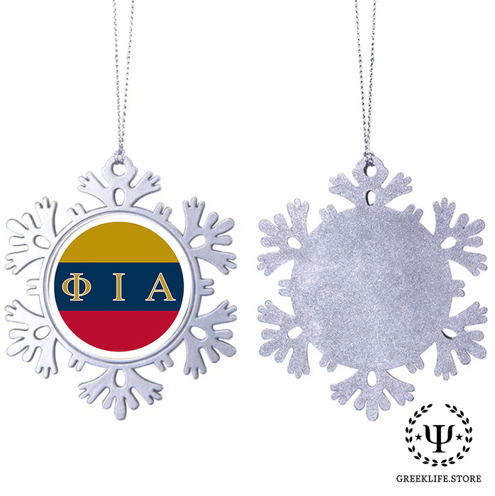 Phi Iota Alpha Christmas Ornament - Snowflake Metal