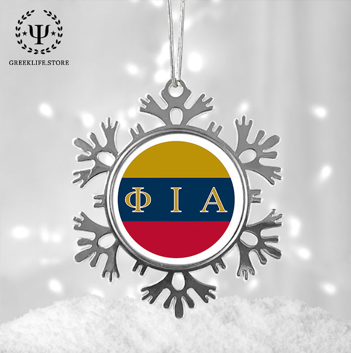 Phi Iota Alpha Christmas Ornament - Snowflake Metal
