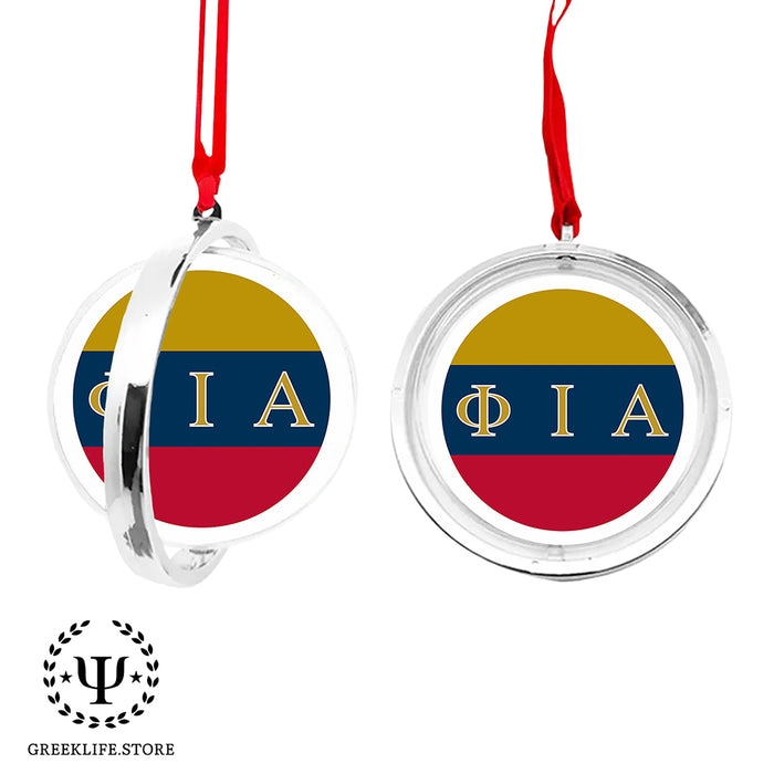 Phi Iota Alpha Christmas Reversible Flat Round Ornament