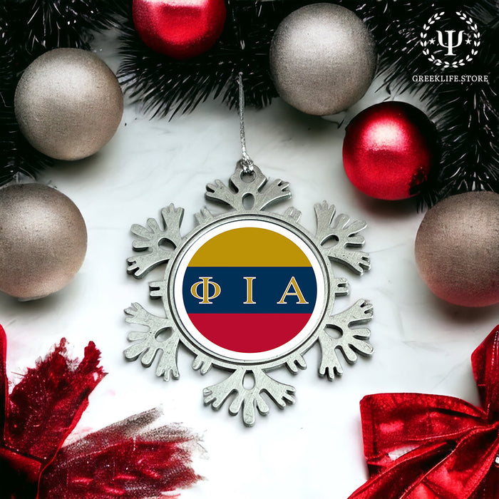 Phi Iota Alpha Christmas Ornament - Snowflake Metal