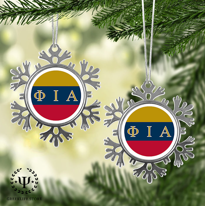 Phi Iota Alpha Christmas Ornament - Snowflake Metal