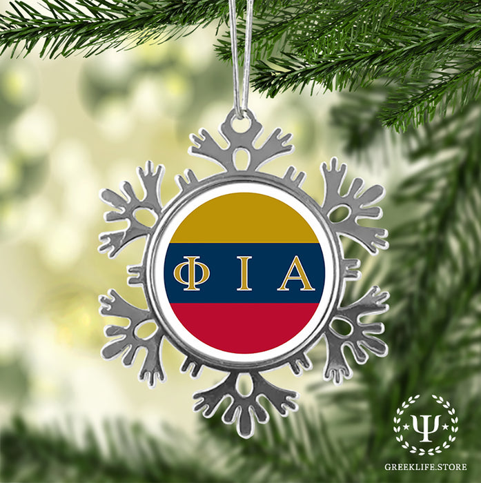 Phi Iota Alpha Christmas Ornament - Snowflake Metal