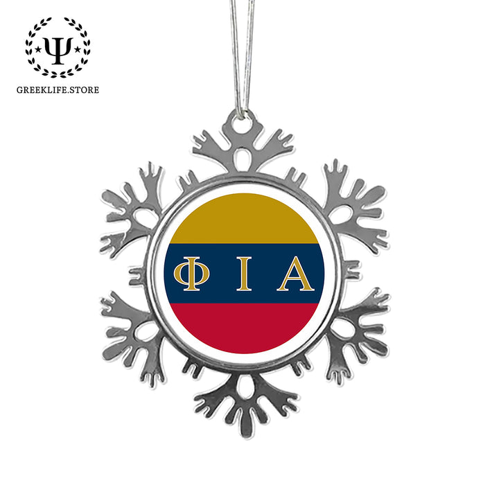 Phi Iota Alpha Christmas Ornament - Snowflake Metal