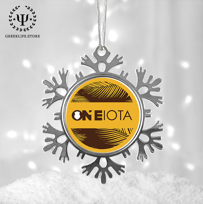 Iota Phi Theta Christmas Ornament - Snowflake Metal