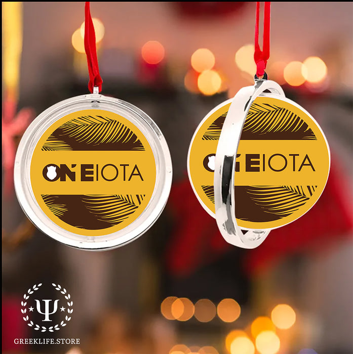 Iota Phi Theta Christmas Reversible Flat Round Ornament