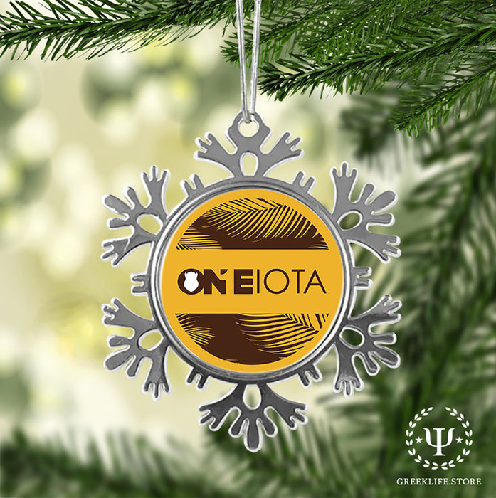 Iota Phi Theta Christmas Ornament - Snowflake Metal