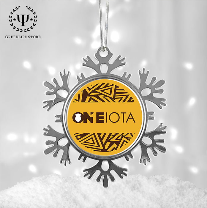 Iota Phi Theta Christmas Ornament - Snowflake Metal