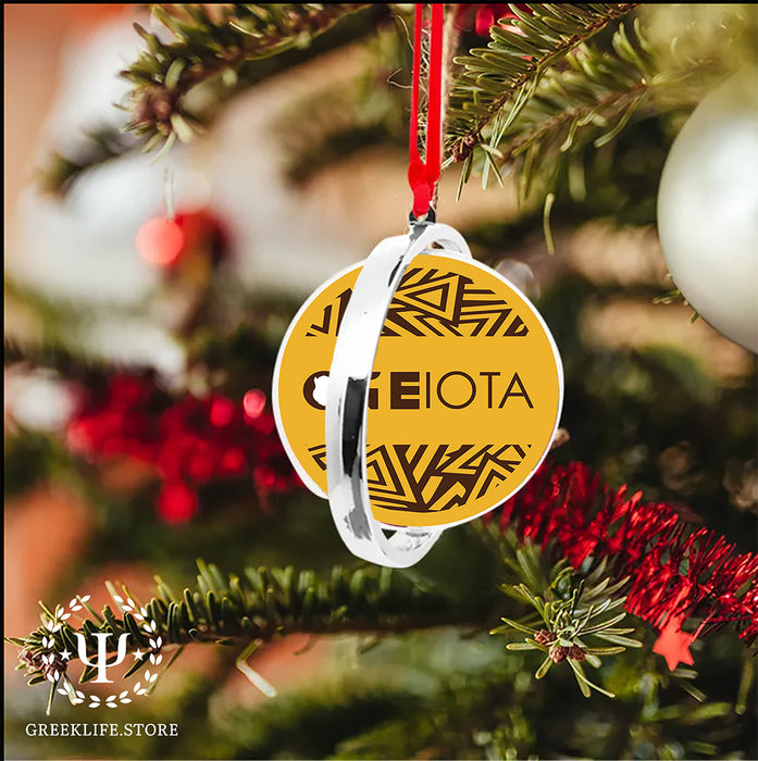 Iota Phi Theta Christmas Reversible Flat Round Ornament
