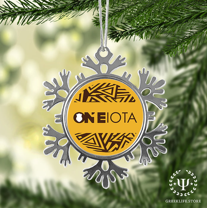 Iota Phi Theta Christmas Ornament - Snowflake Metal