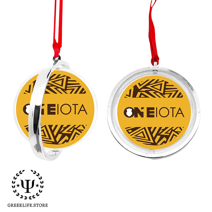 Iota Phi Theta Christmas Reversible Flat Round Ornament