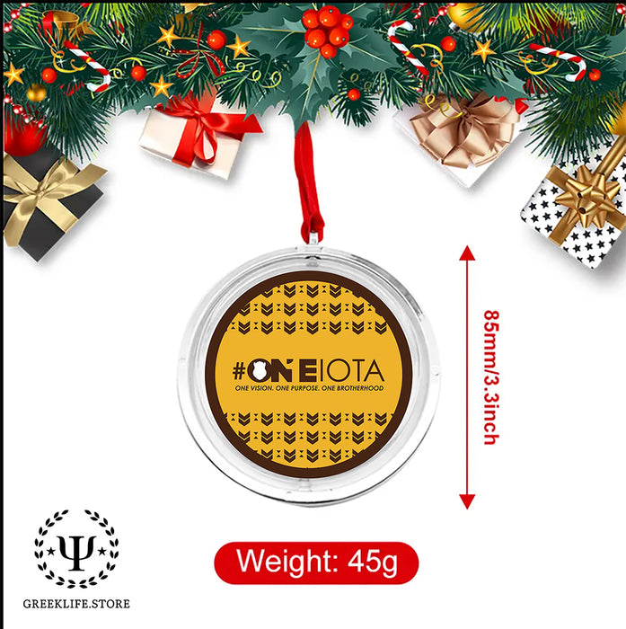 Iota Phi Theta Christmas Reversible Flat Round Ornament