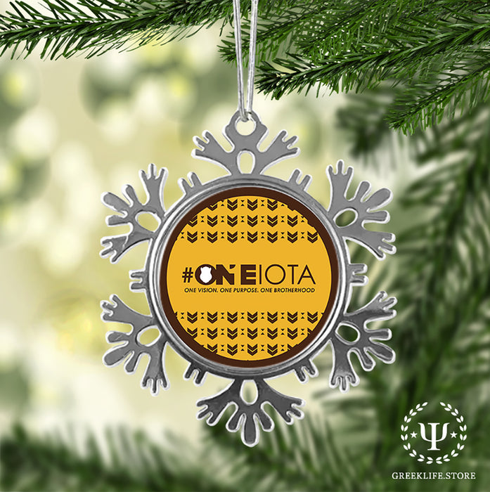 Iota Phi Theta Christmas Ornament - Snowflake Metal
