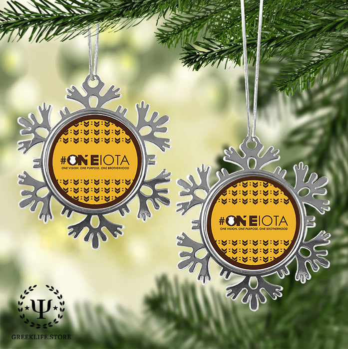Iota Phi Theta Christmas Ornament - Snowflake Metal