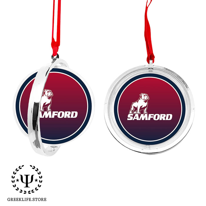 Samford University Christmas Reversible Flat Round Ornament