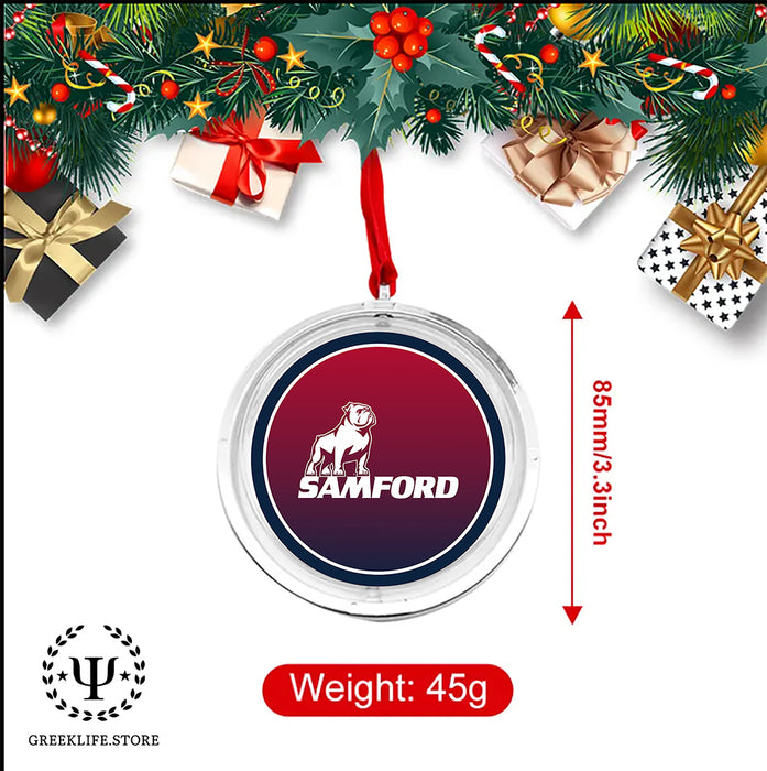 Samford University Christmas Reversible Flat Round Ornament