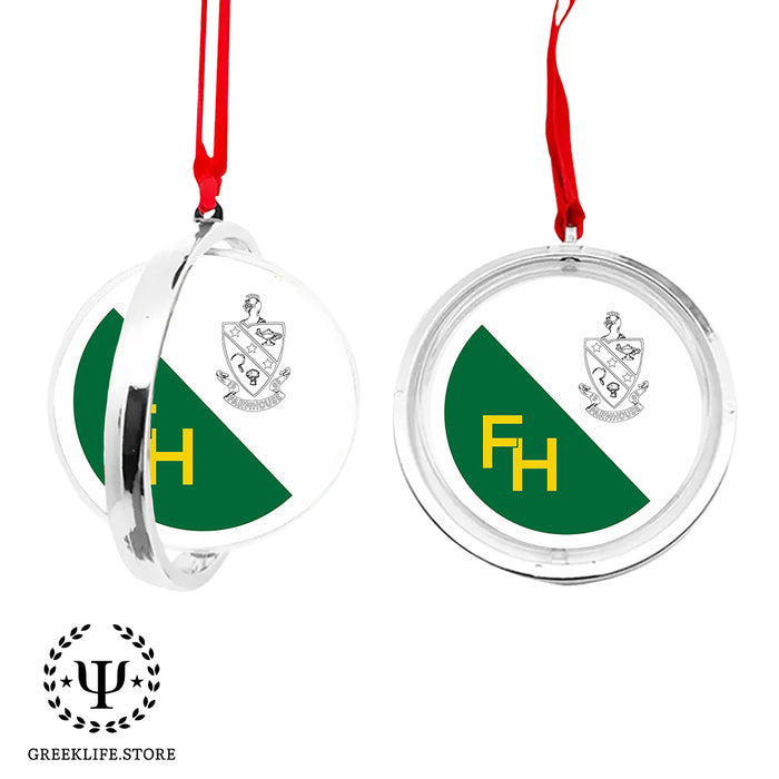 FarmHouse Christmas Ornament Reversible Flat Round Ornament