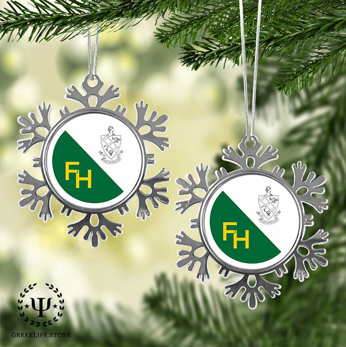 FarmHouse Christmas Ornament - Snowflake Metal