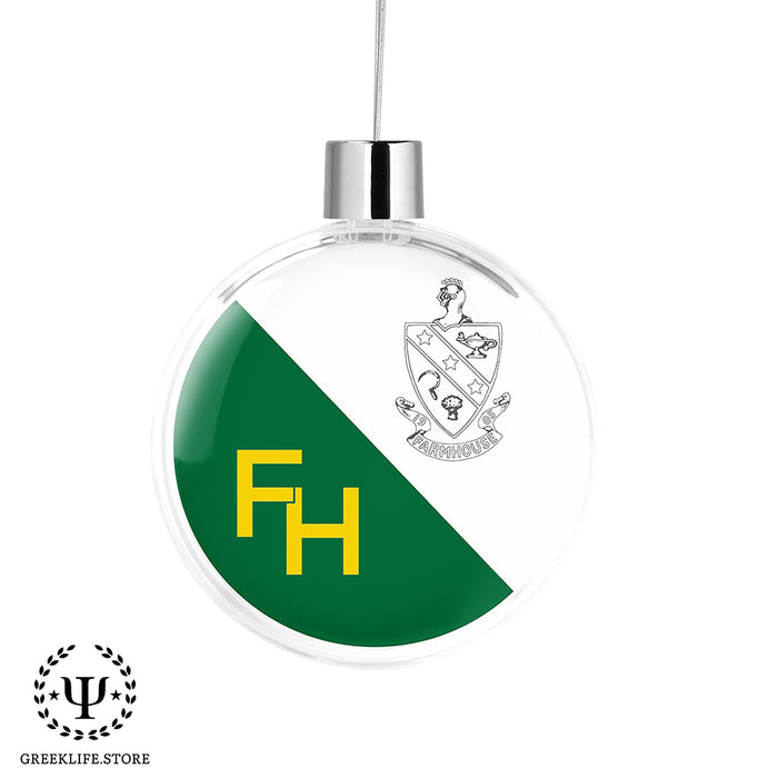 FarmHouse Christmas Ornament Flat Round