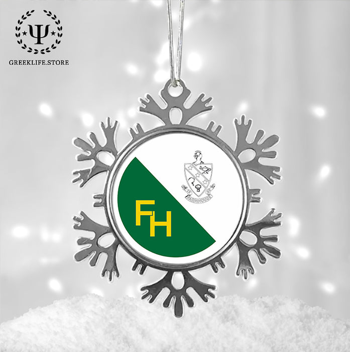 FarmHouse Christmas Ornament - Snowflake Metal