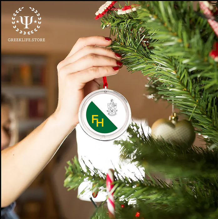 FarmHouse Christmas Ornament Reversible Flat Round Ornament