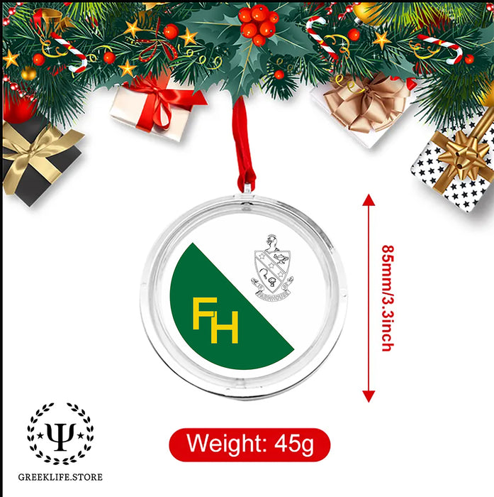 FarmHouse Christmas Ornament Reversible Flat Round Ornament