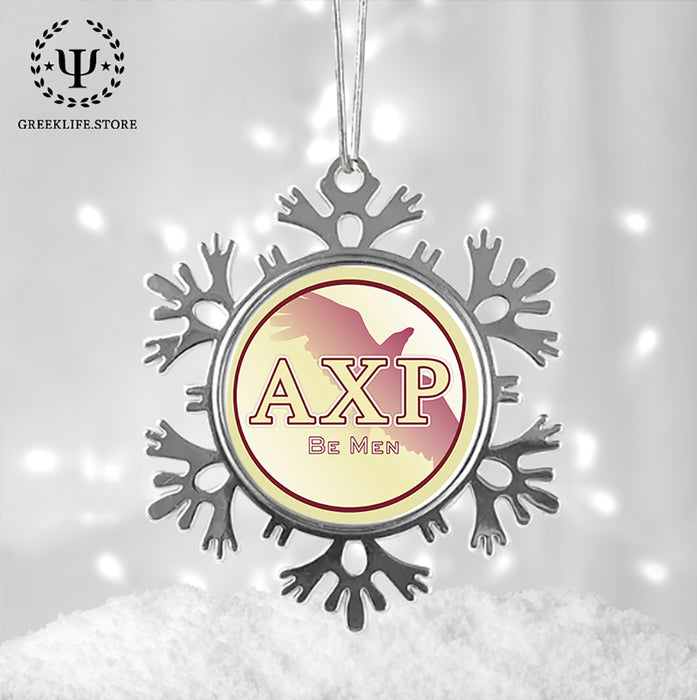Alpha Chi Rho Christmas Ornament - Snowflake Metal