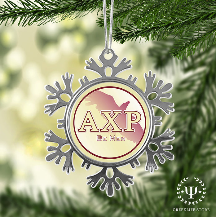 Alpha Chi Rho Christmas Ornament - Snowflake Metal