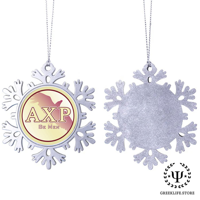Alpha Chi Rho Christmas Ornament - Snowflake Metal