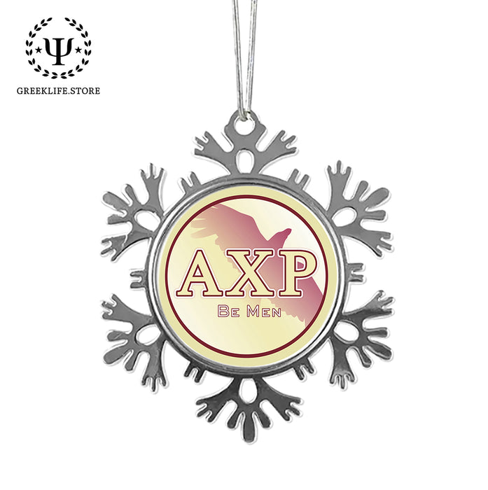 Alpha Chi Rho Christmas Ornament - Snowflake Metal