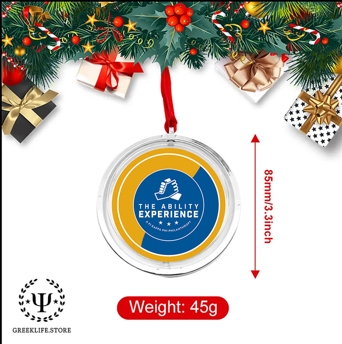 Pi Kappa Phi Christmas Reversible Flat Round Ornament
