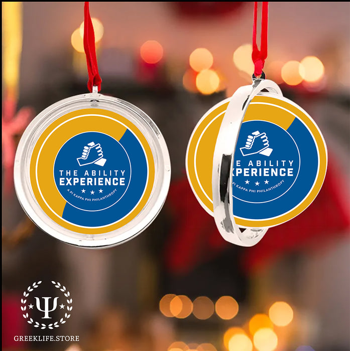 Pi Kappa Phi Christmas Reversible Flat Round Ornament
