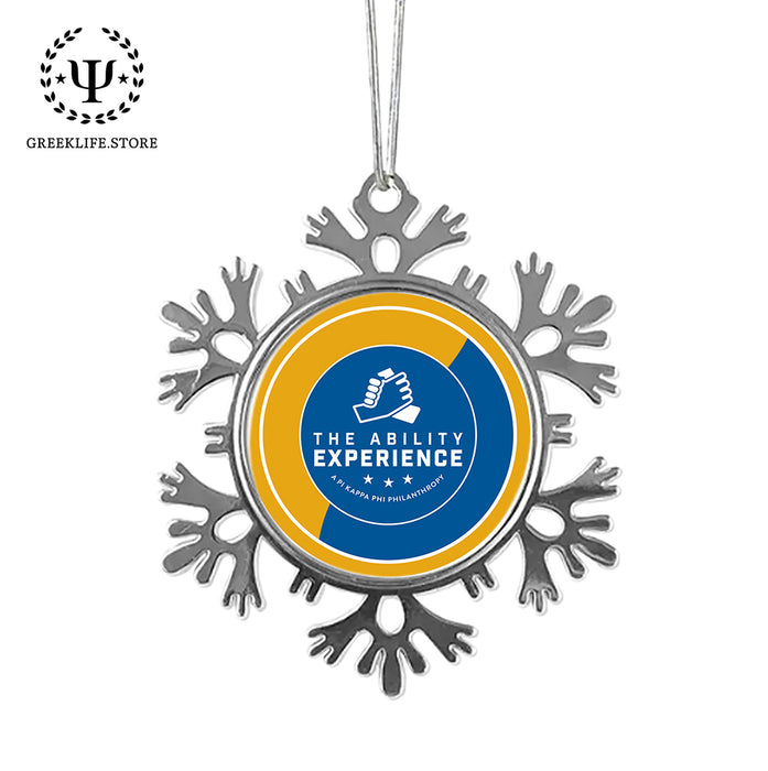 Pi Kappa Phi Christmas Ornament - Snowflake Metal