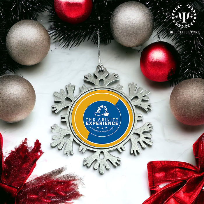 Pi Kappa Phi Christmas Ornament - Snowflake Metal