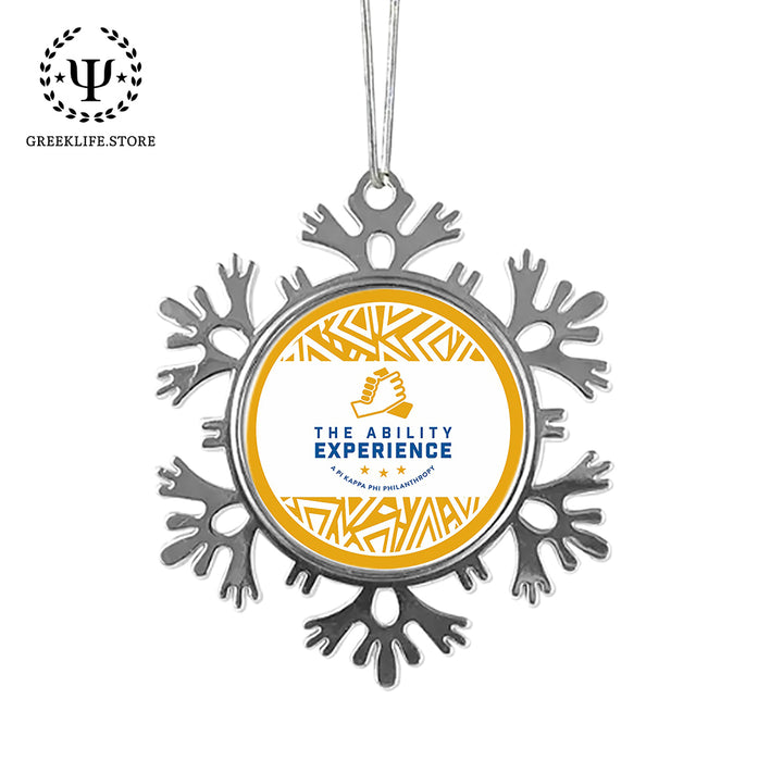 Pi Kappa Phi Christmas Ornament - Snowflake Metal