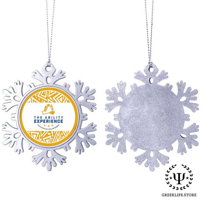 Pi Kappa Phi Christmas Ornament - Snowflake Metal
