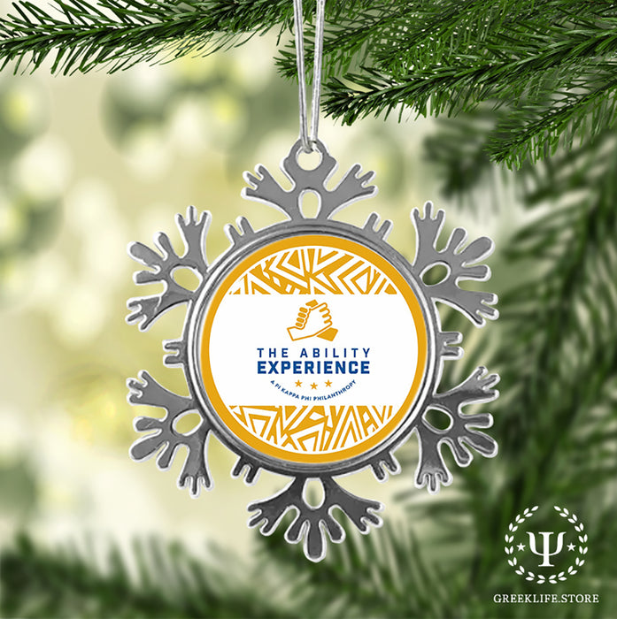 Pi Kappa Phi Christmas Ornament - Snowflake Metal