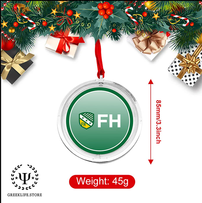 FarmHouse Christmas Ornament Reversible Flat Round Ornament