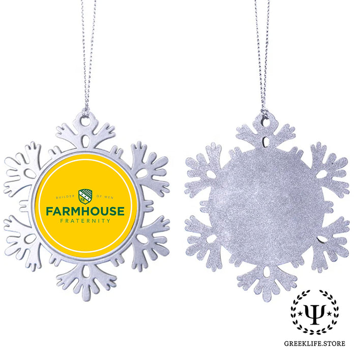 FarmHouse Christmas Ornament - Snowflake Metal