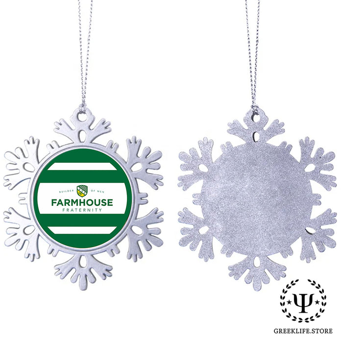 FarmHouse Christmas Ornament - Snowflake Metal