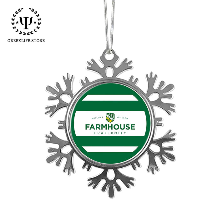FarmHouse Christmas Ornament - Snowflake Metal