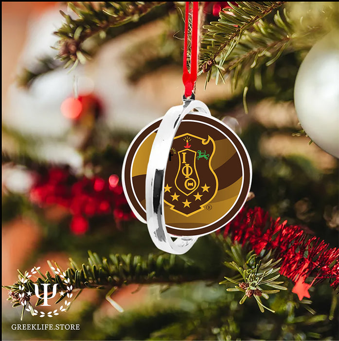 Iota Phi Theta Christmas Reversible Flat Round Ornament