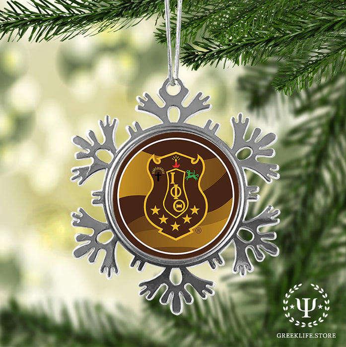 Iota Phi Theta Christmas Ornament - Snowflake Metal