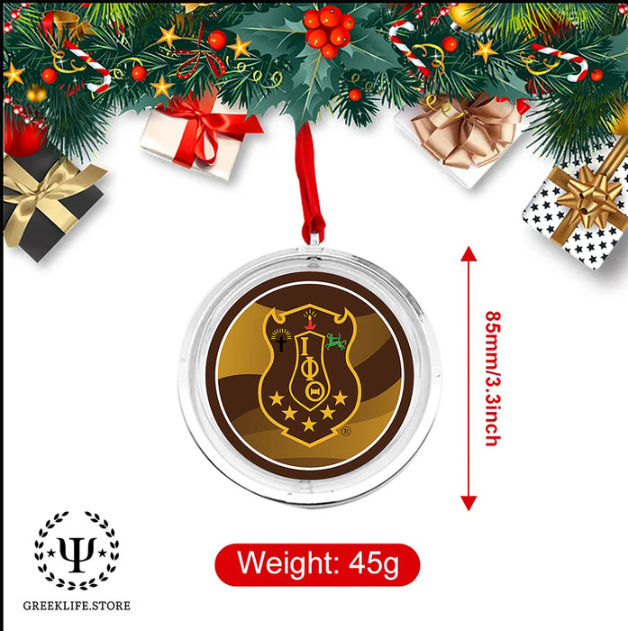Iota Phi Theta Christmas Reversible Flat Round Ornament